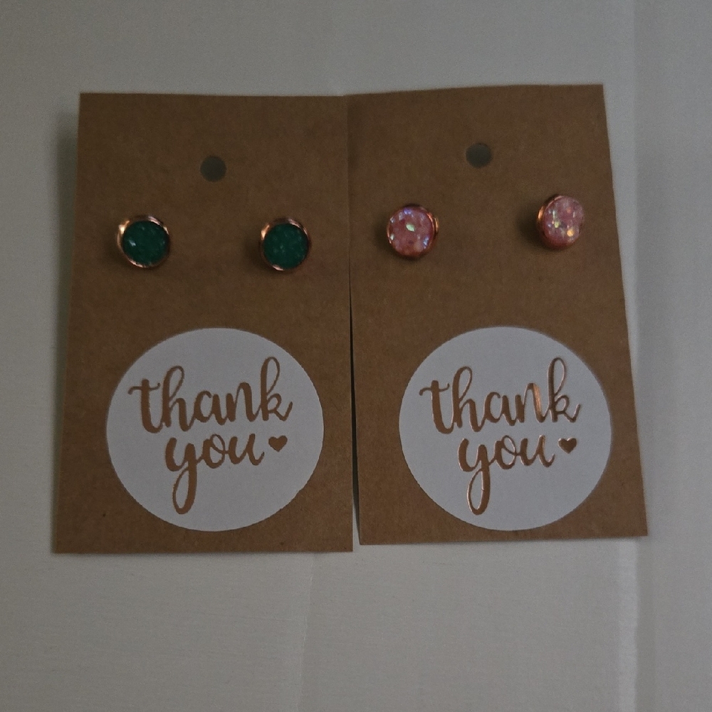 Druzy Stone Stud Earrings